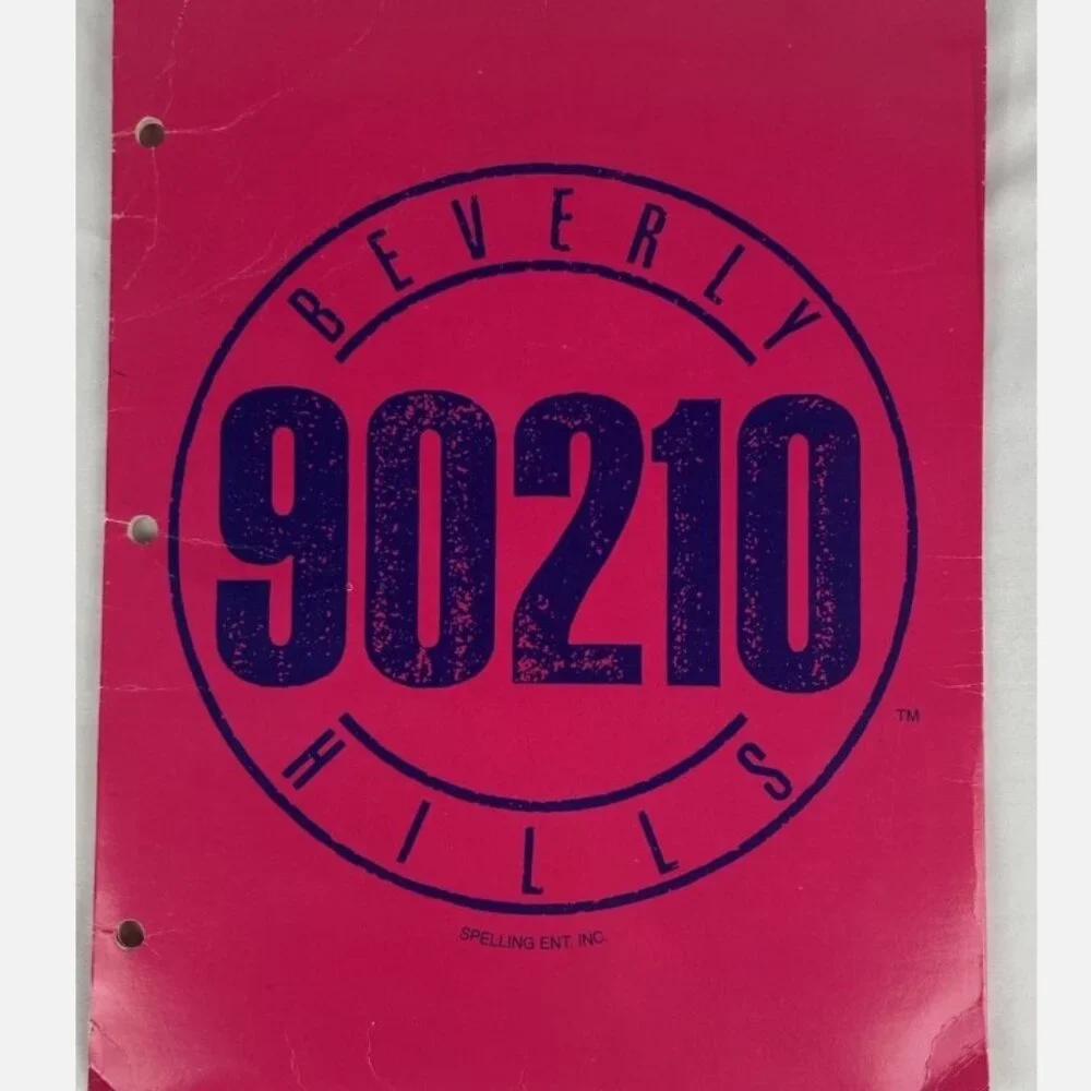 Vintage 1991 Beverly Hills 90210 Portfolio Pocket Folder Hot Pink Spelling Ent
